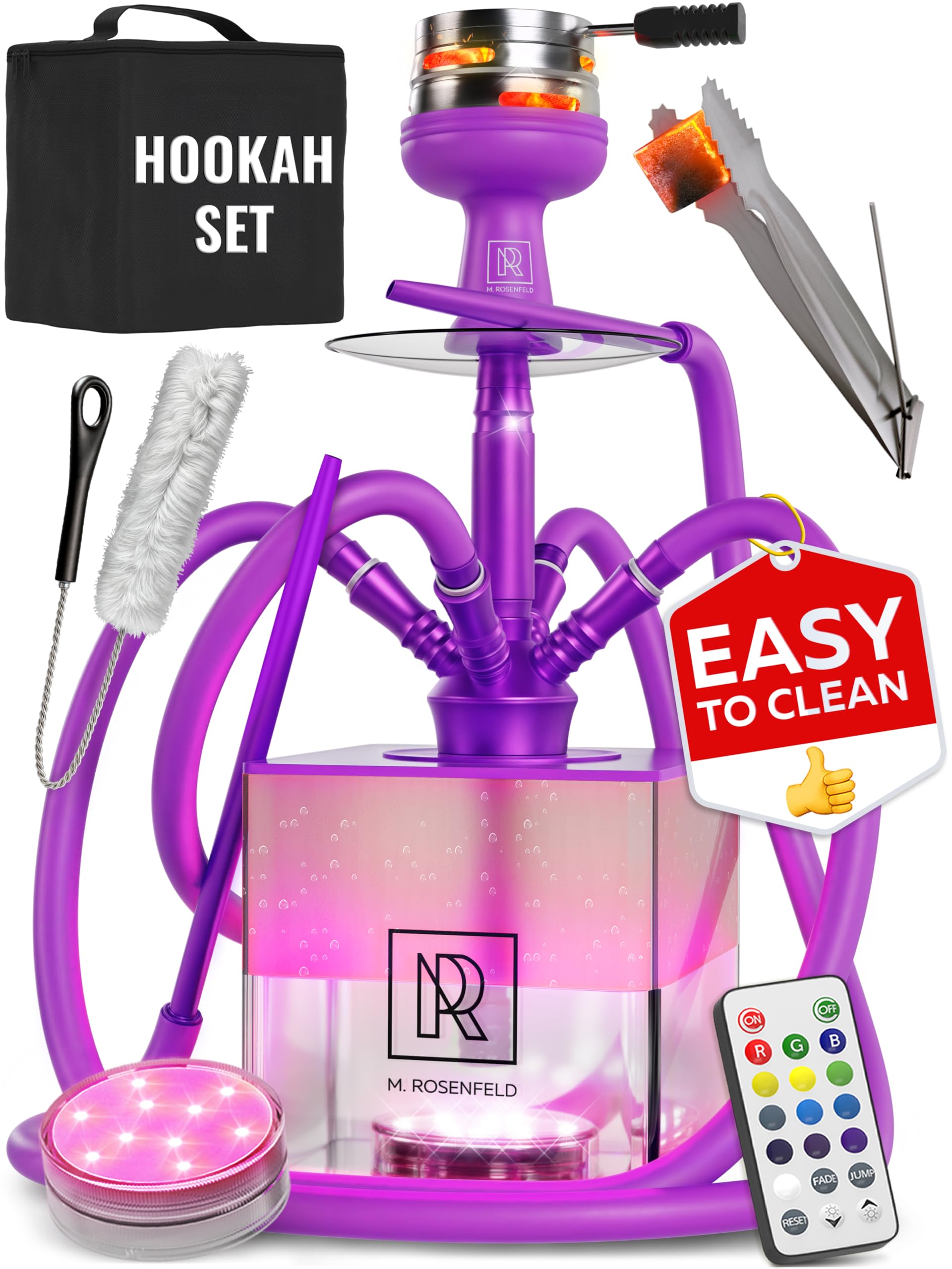 Amazon.com: 4 Hose Hookah Set with Everything – Purple Hookah 4
